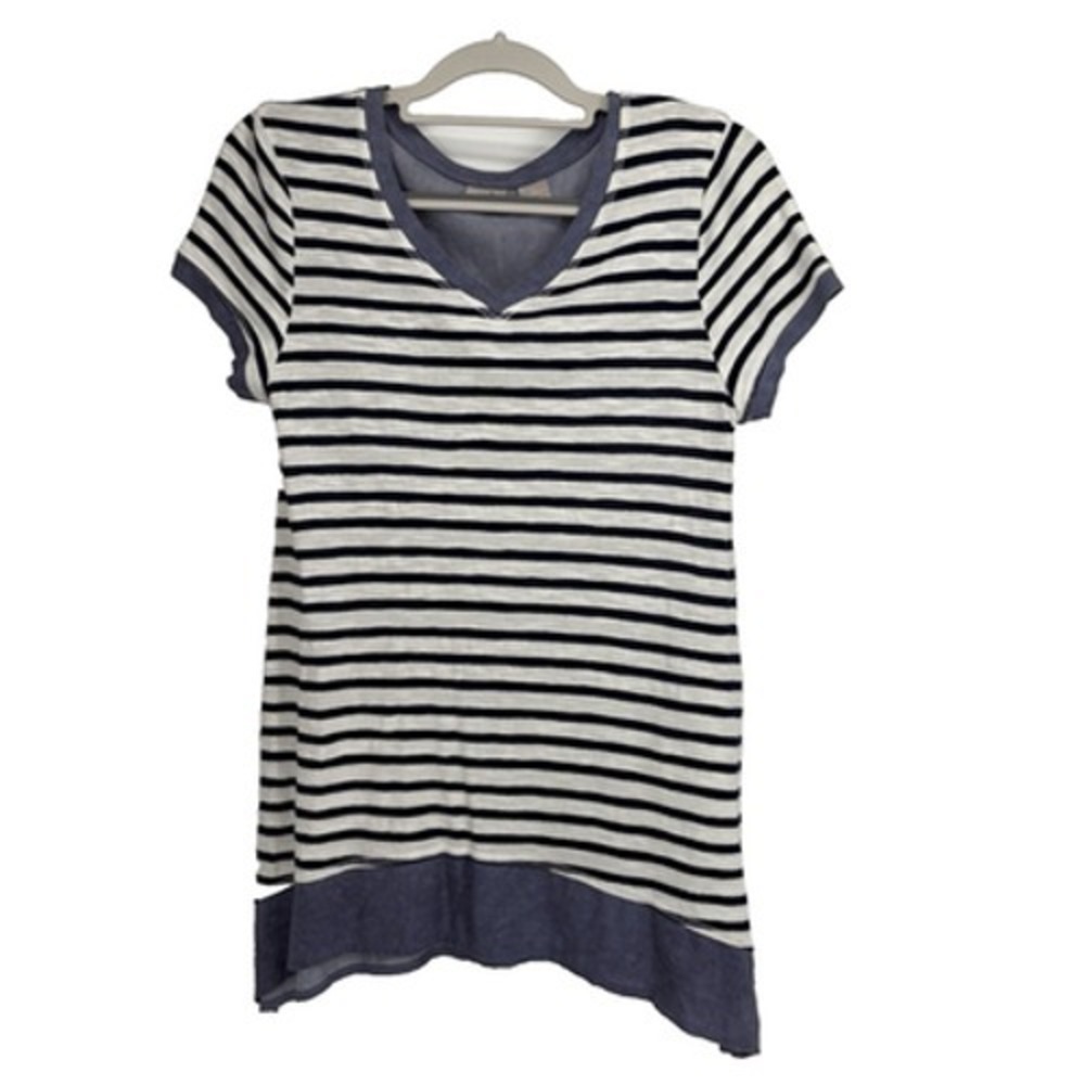 Chico's Top Women's 4 /6 Striped Lightweight Tunic Sumnmer Flowy